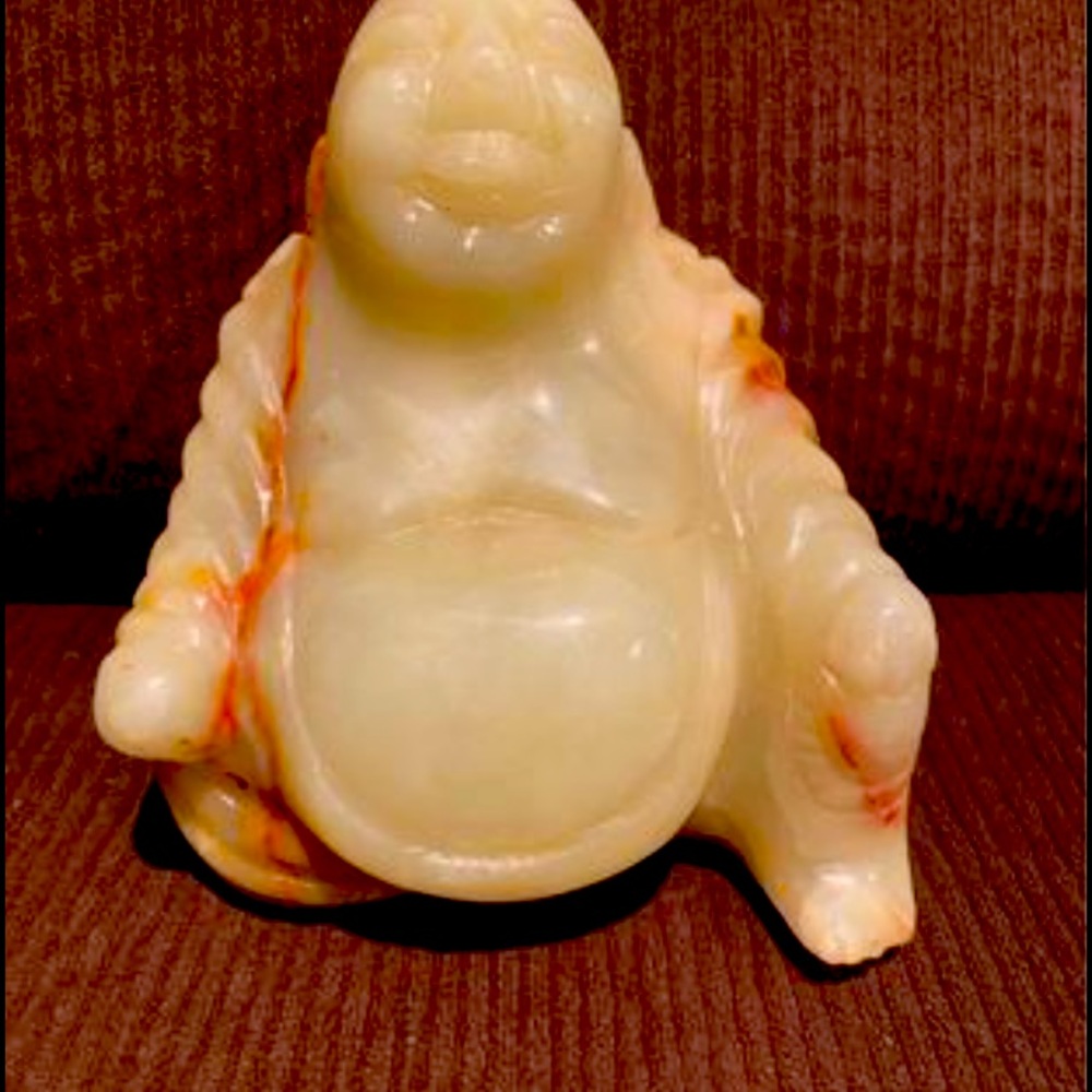 Vintage Asian Onyx Buddha Stone Carved Sculpture 6” (Heavy)